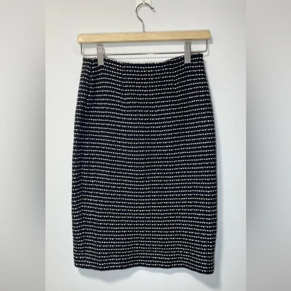 St. John Black Skirt with White Dotted Lines — Size 2